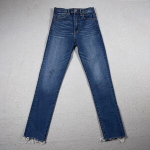 Abercrombie‎ & Fitch Jeans Women 26 Ultra High Rise Super Skinny Blue Raw Hem